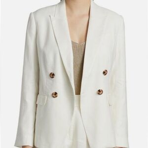 White Double-Breasted Women's Blazer